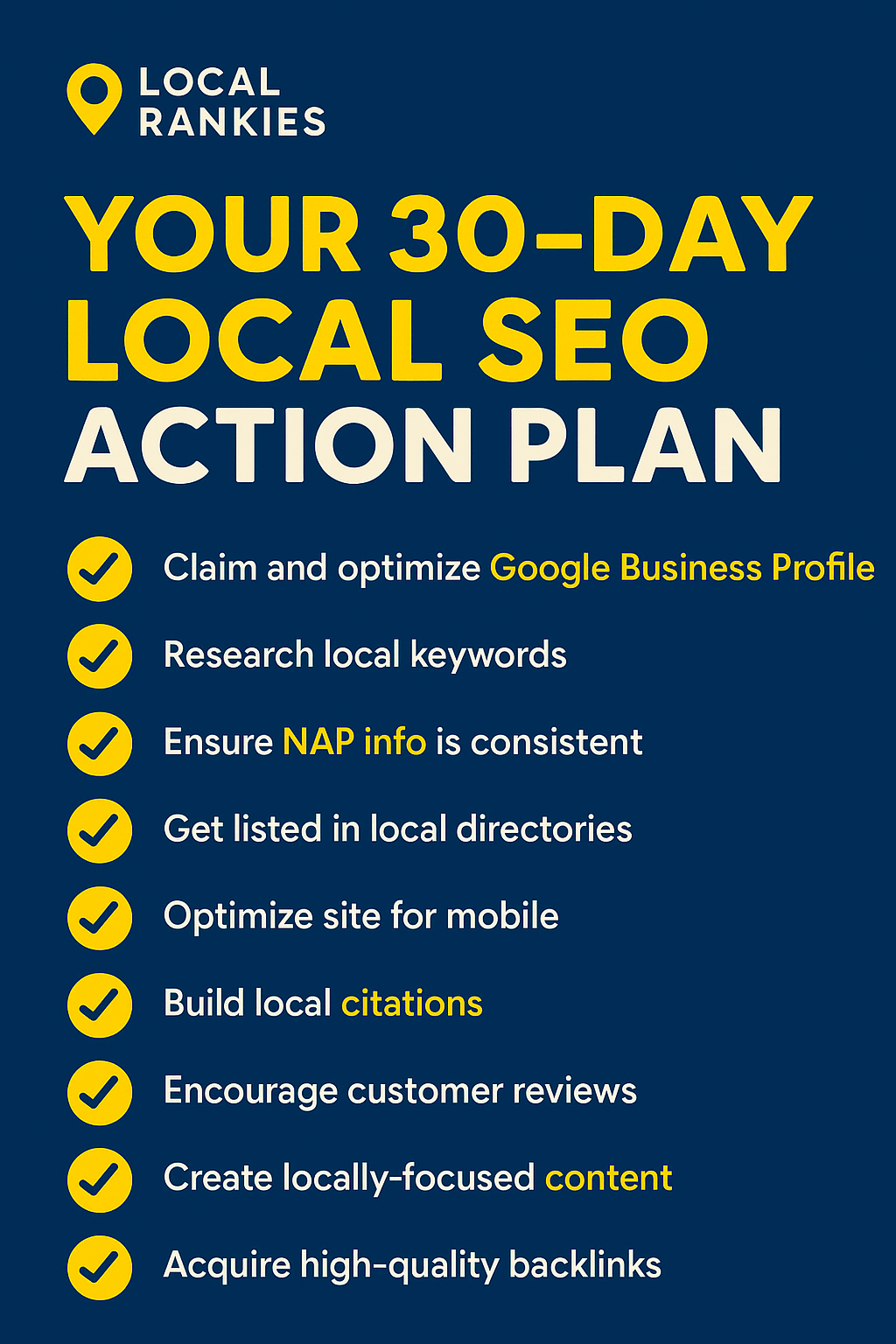 30-Day Local SEO Action Plan to Boost Your Business Visibility 2 Local SEO Check list